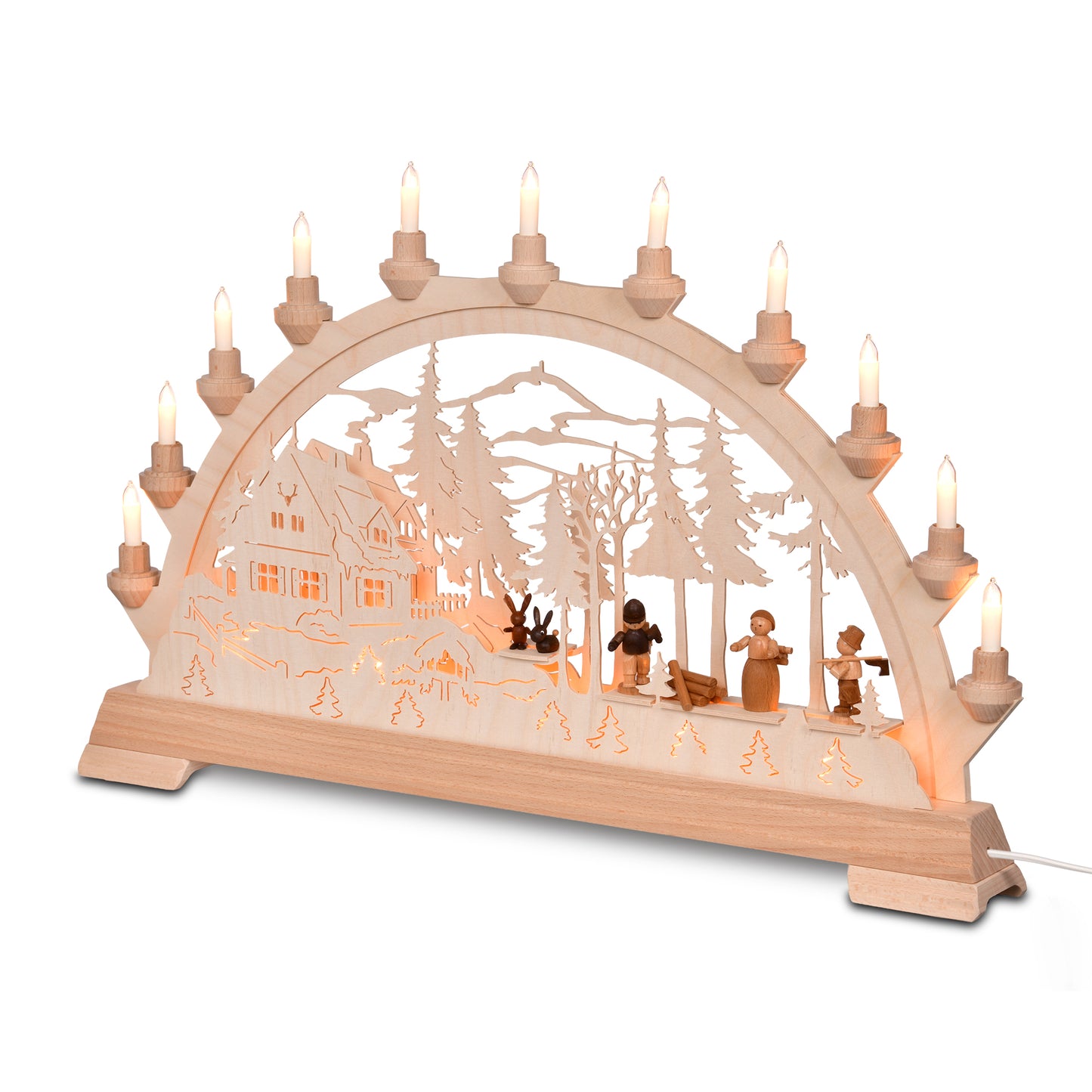 Schwibbogen - Forsthaus mit Waldleuten