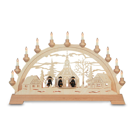 Schwibbogen - Seiffner Kirche mit Figuren