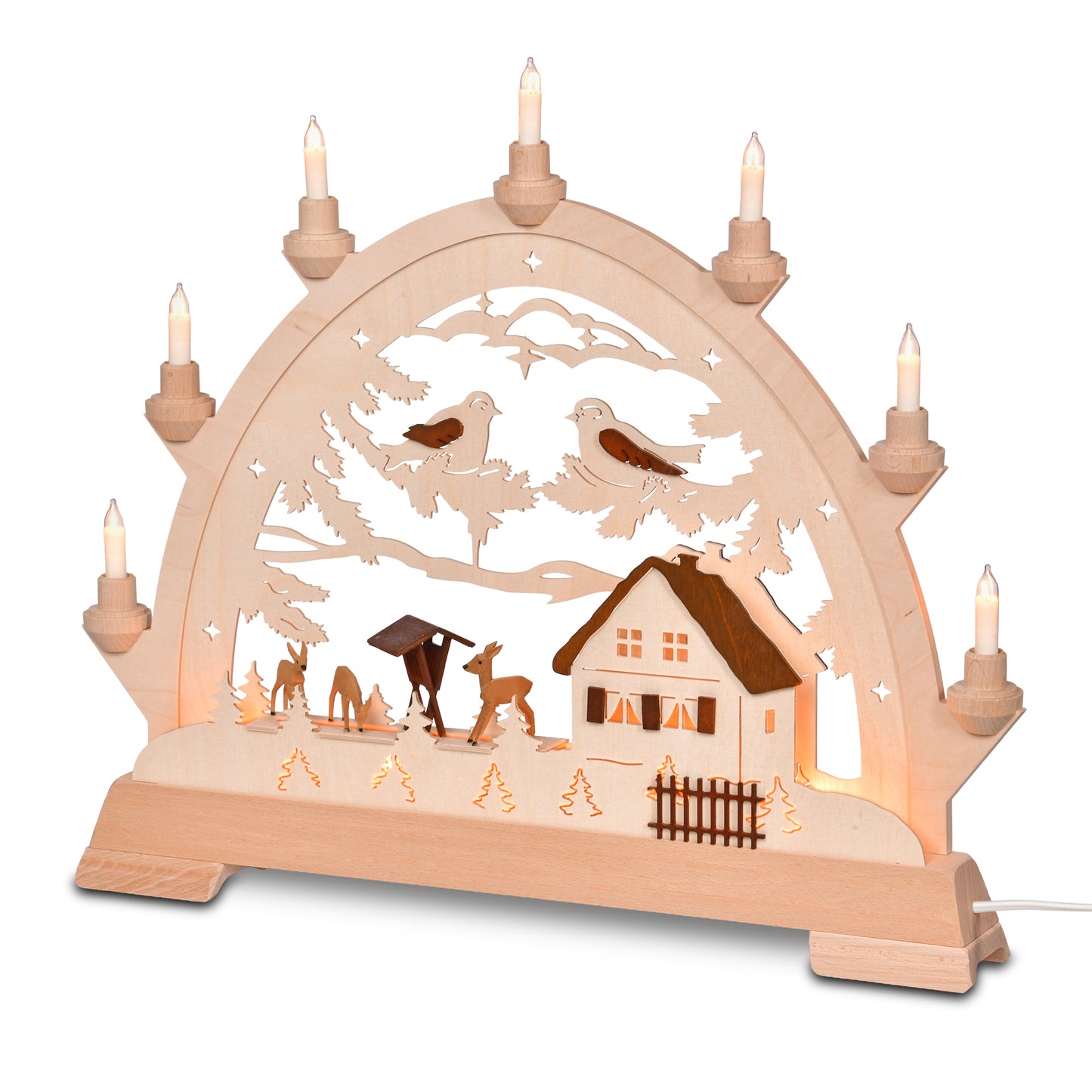 Schwibbogen - Rundbogen mit Rehen