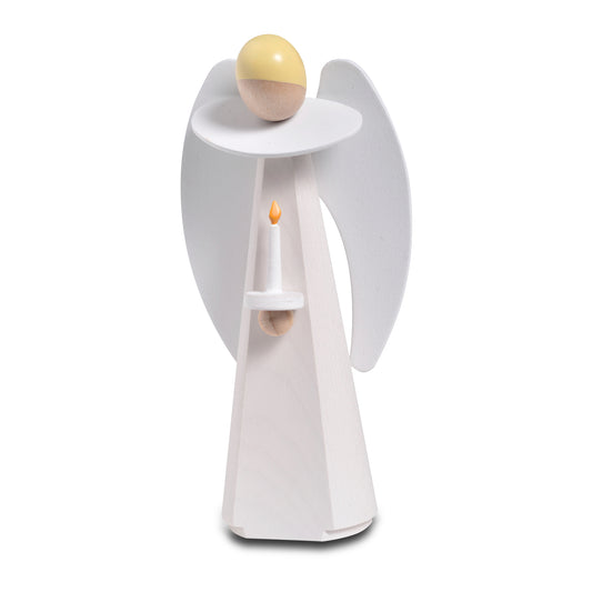 Engel mit Kerze - weiß, 11 cm
