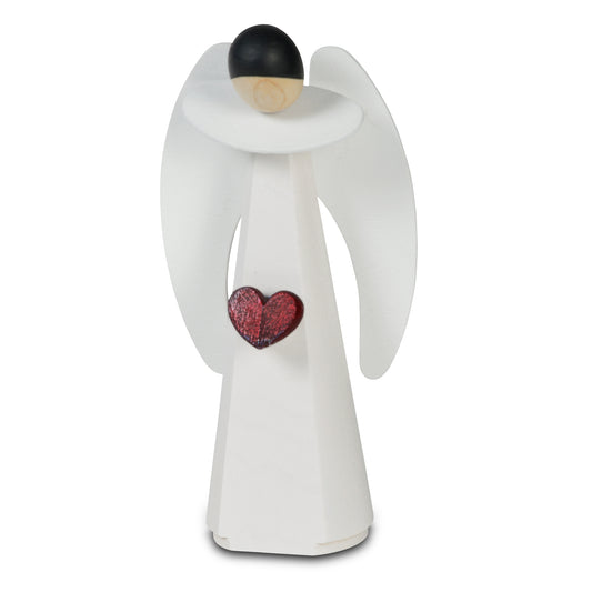 Engel mit Herz - weiß, 11 cm