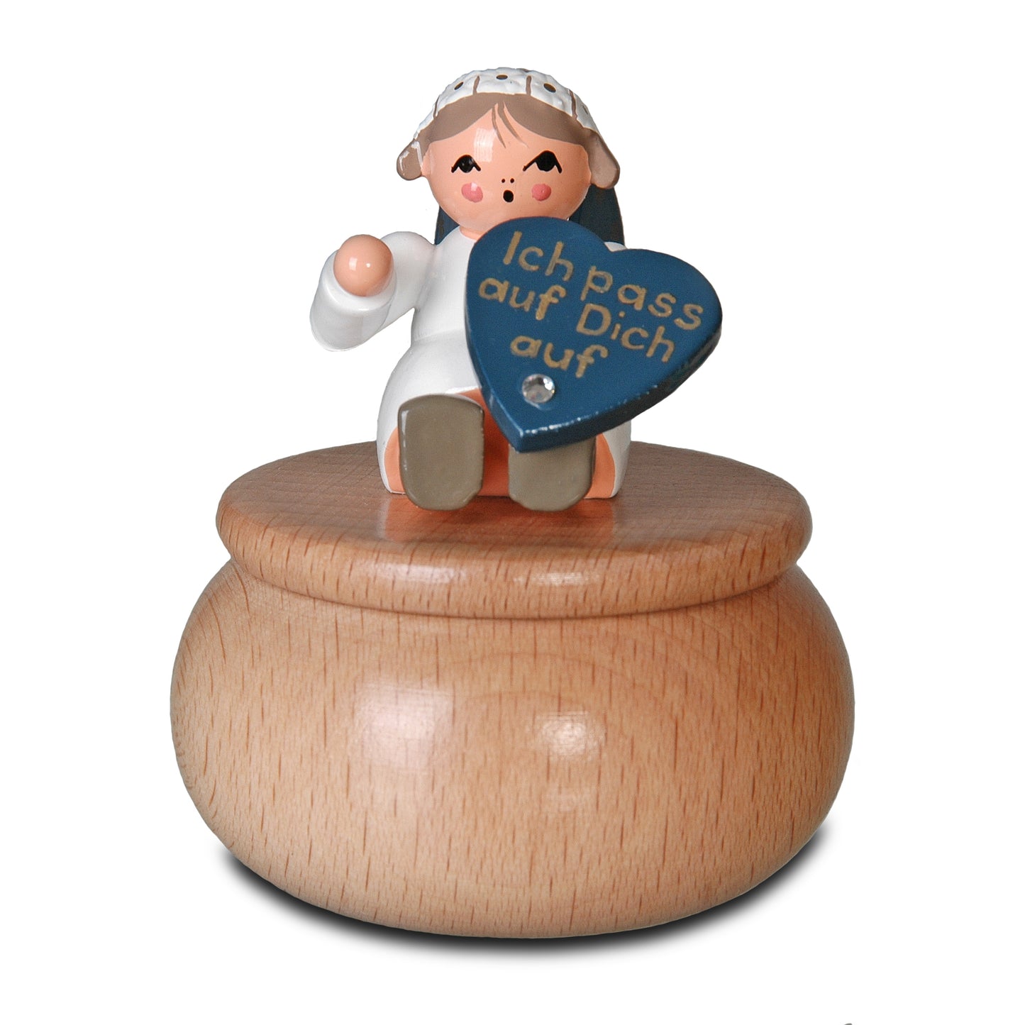 Schutzengel mit Dose "Ich pass auf Dich auf", 6 cm