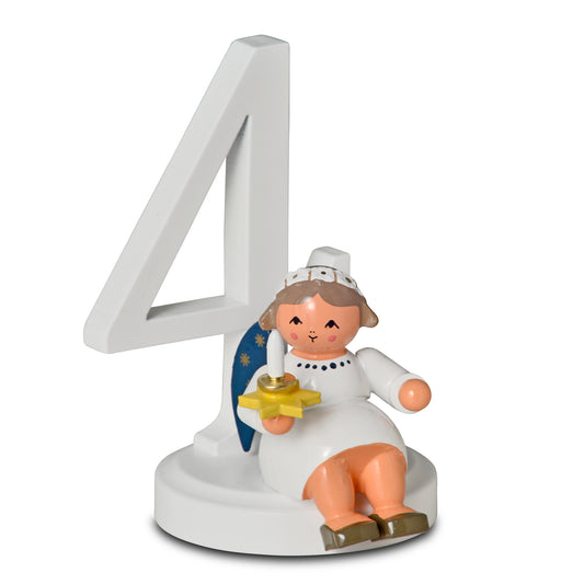Zahl 4 Engel, 7 cm