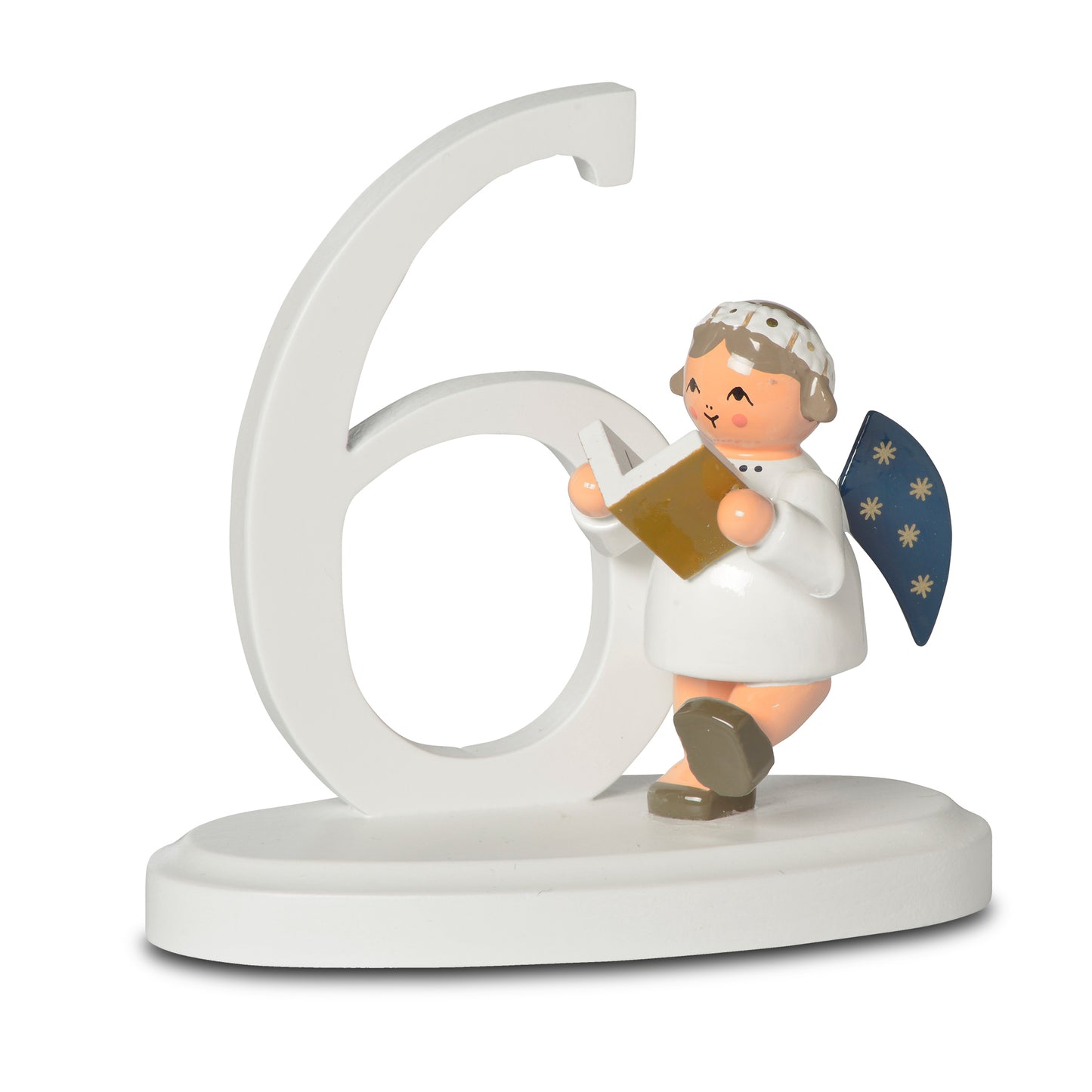 Zahl 6 Engel, 7 cm