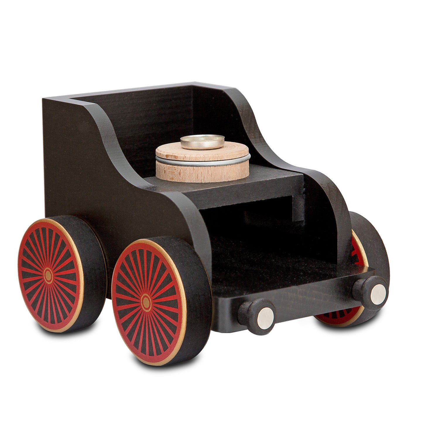 Eisenbahnwagen, schwarz, 12 cm