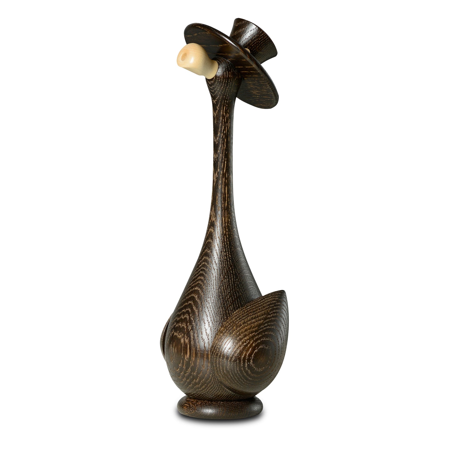 Ente "Gustav" klein, Eiche, Farbton Mooreiche, 34 cm