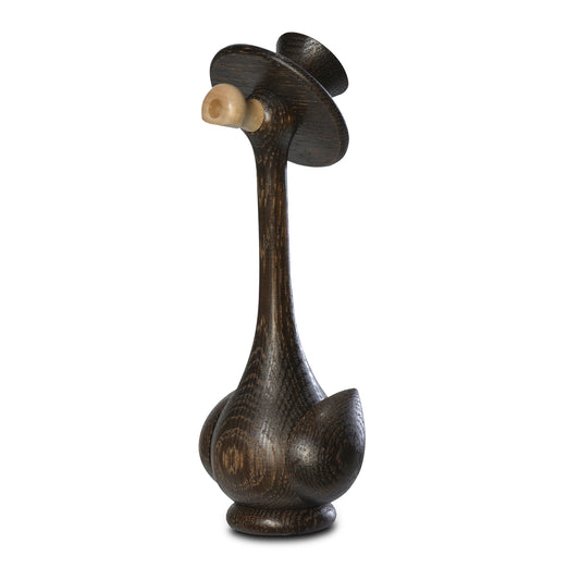 Ente "Gustav" mini, Eiche, Farbton Mooreiche, 17 cm