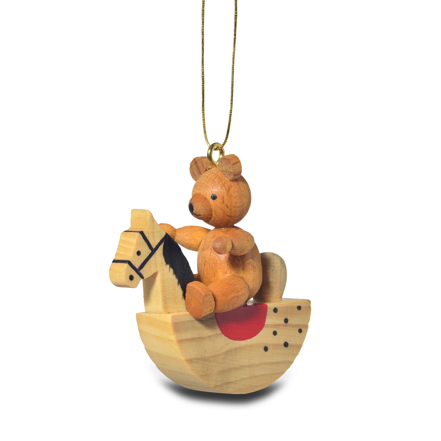 Baumbehang "Teddy auf Schaukelpferd", 5 cm