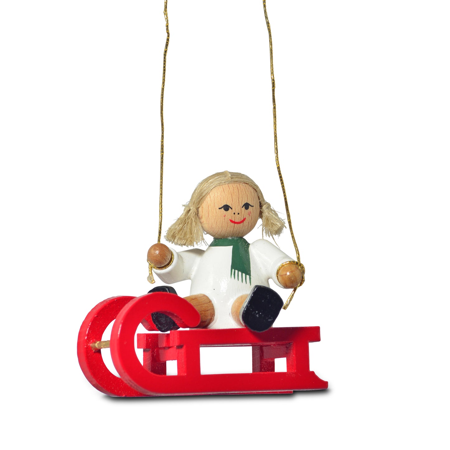 Baumbehang "Puppe auf Schlitten", 5 cm