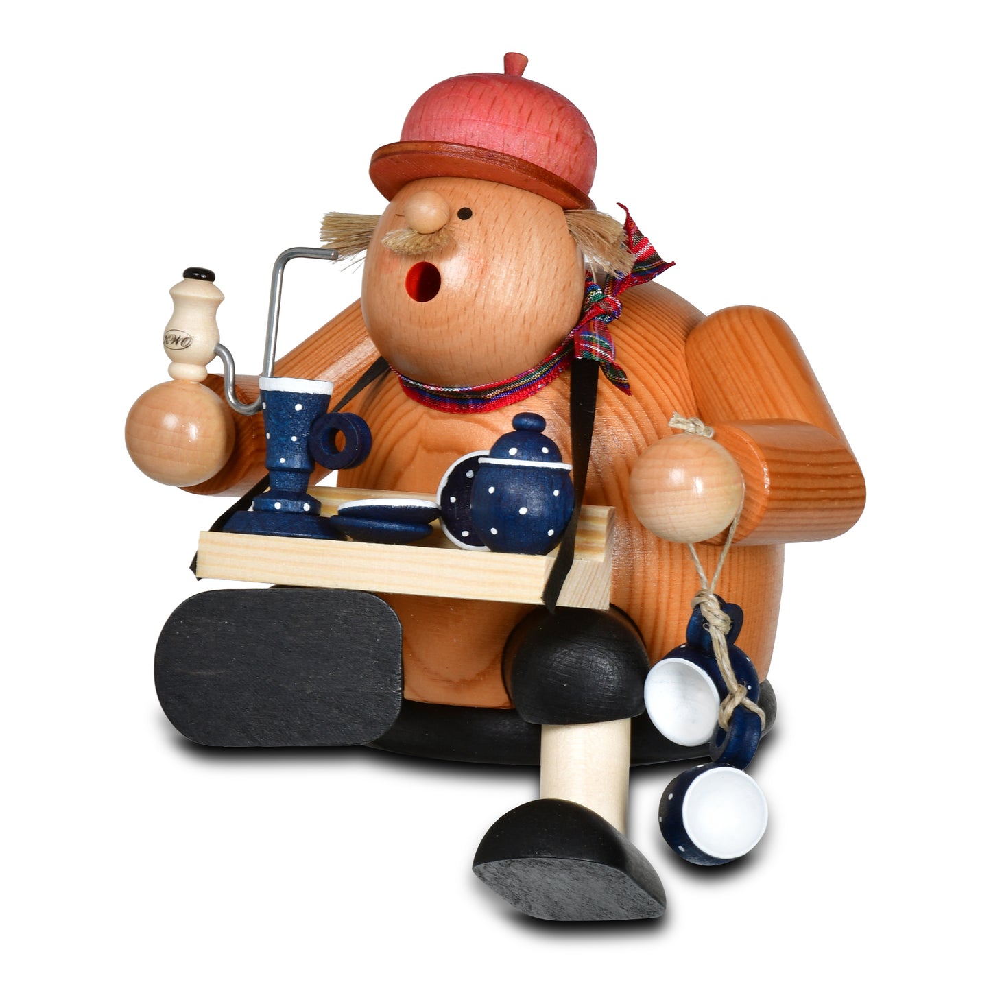 Räuchermann Kantenhocker - Geschirrhändler* passend für Eisenbahnwagen, 15 cm